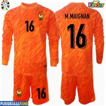 Frankreich Mike Maignan #16 Torwart Auswärts Trikotsatz Kinder EM 2024 Langarm (+ Kurze Hosen)